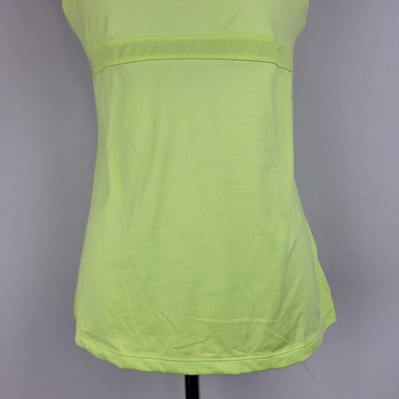 ASICS Neon Green Halter Racer Back Strappy Dry Built-in Bra Sports Tank Top L - Picture 5 of 13